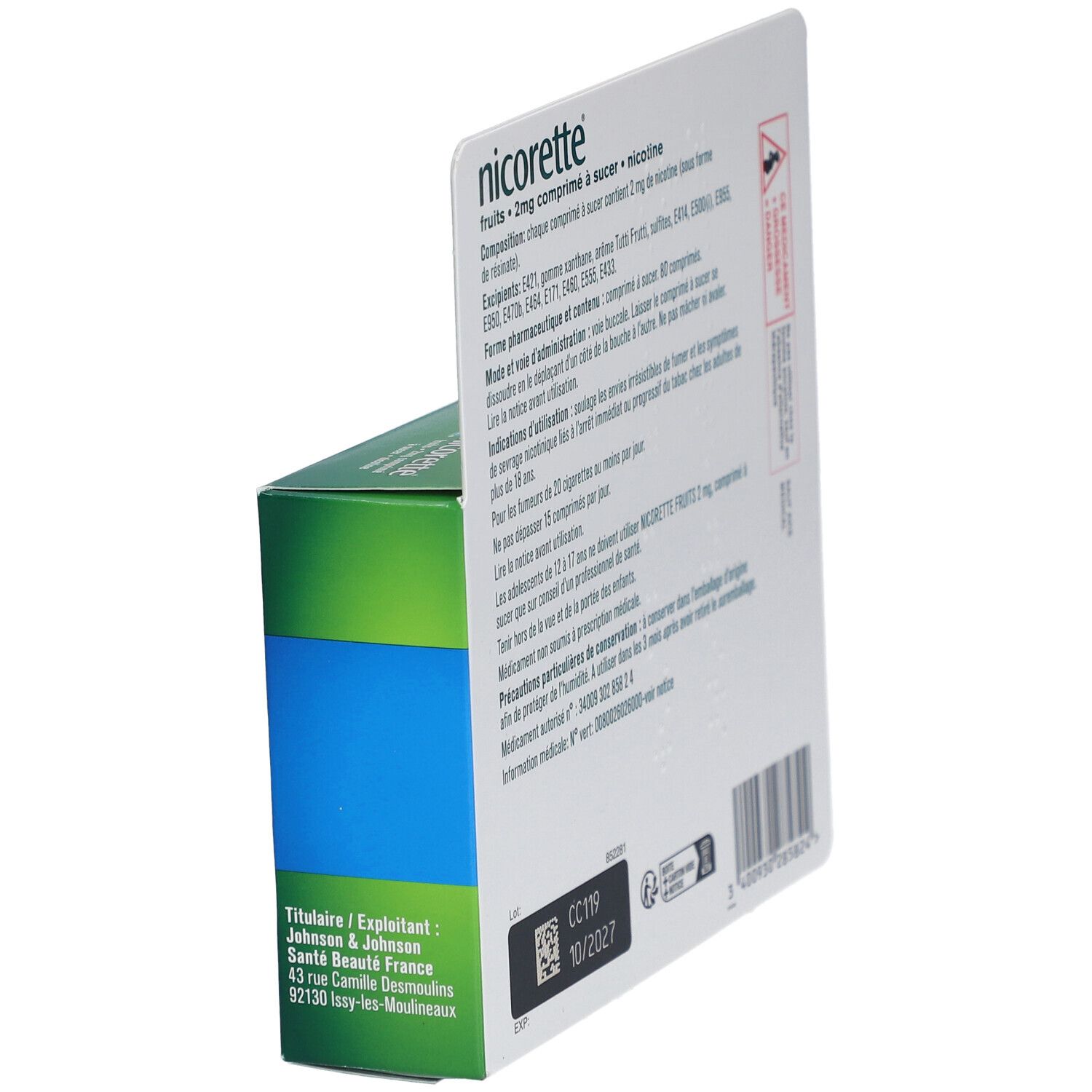 NICORETTE® Comprimé à sucer Fruits 2 mg/BT 80