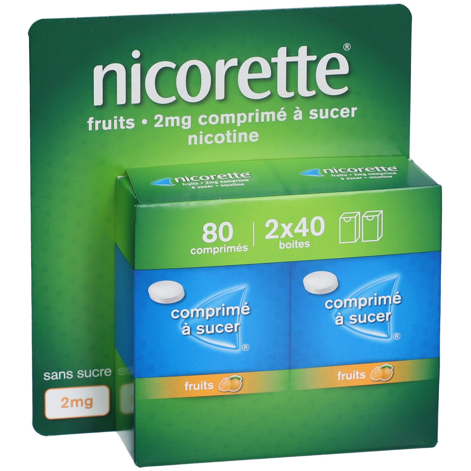 NICORETTE® Comprimé à sucer Fruits 2 mg/BT 80