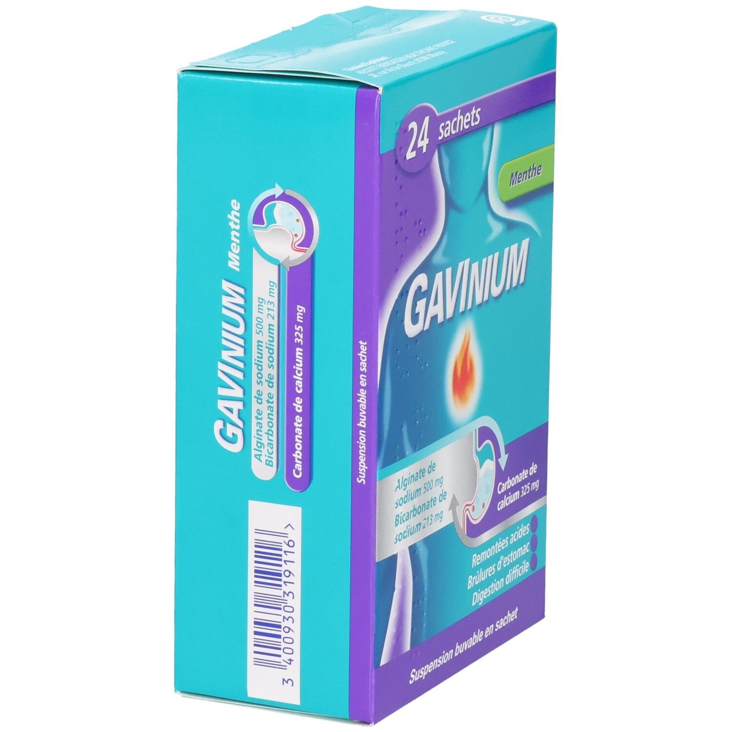Boîte GAVINIUM 24 sachets, vue latérale.