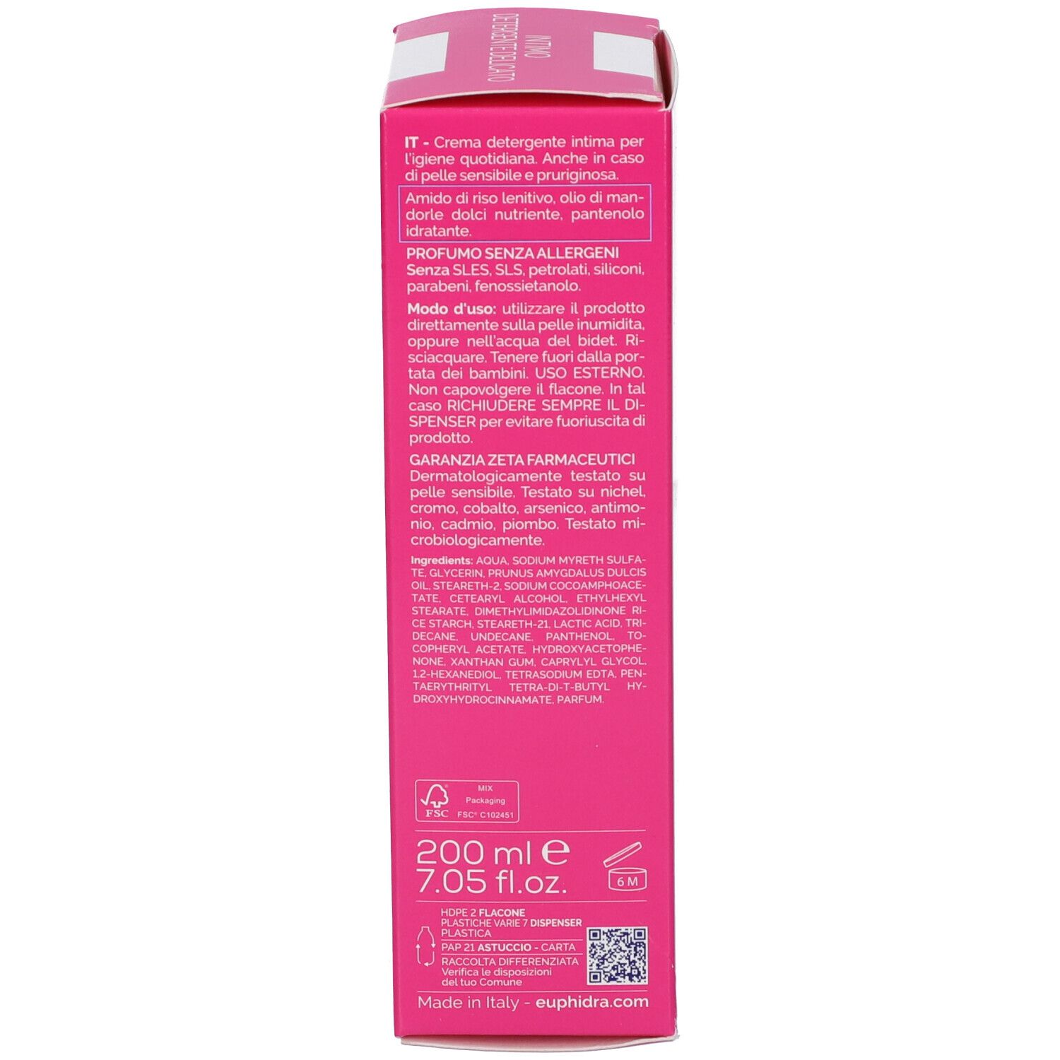 Emballage pour un nettoyant intime, 200 ml.