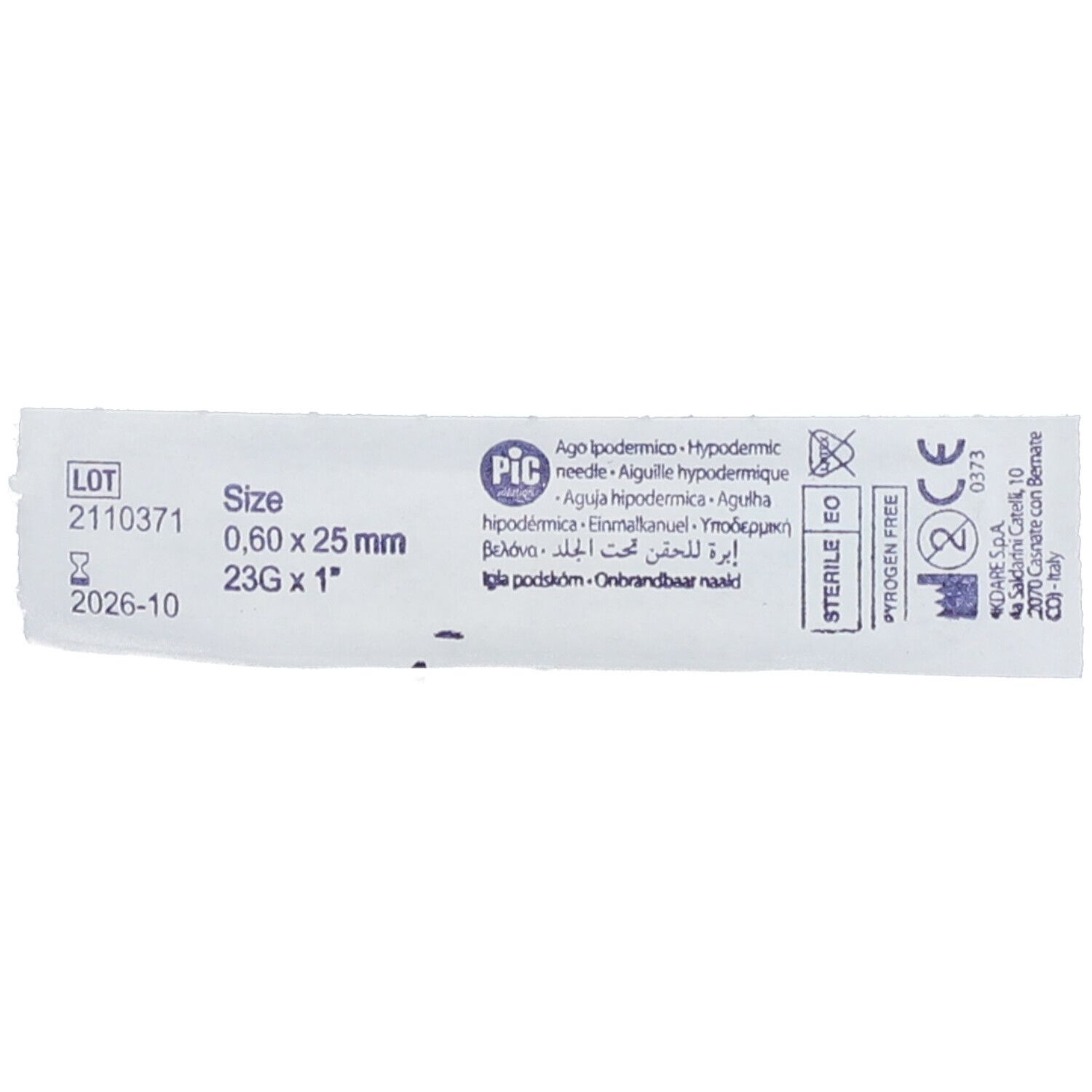 Pic Aiguille hypodermique 23G