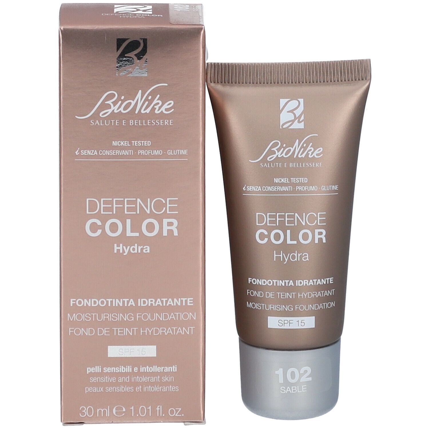 BioNike DEFENCE COLOR HYDRA Fond de Teint Hydratant 102 Sable