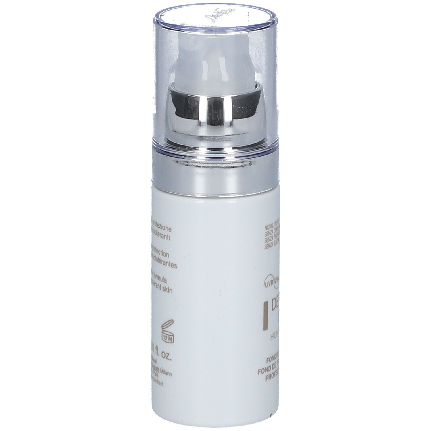 BioNike DEFENCE COLOR PRIMER. Flacon blanc avec texte. Texte: High protection formula, 30 ml, 1.01 fl. oz.
