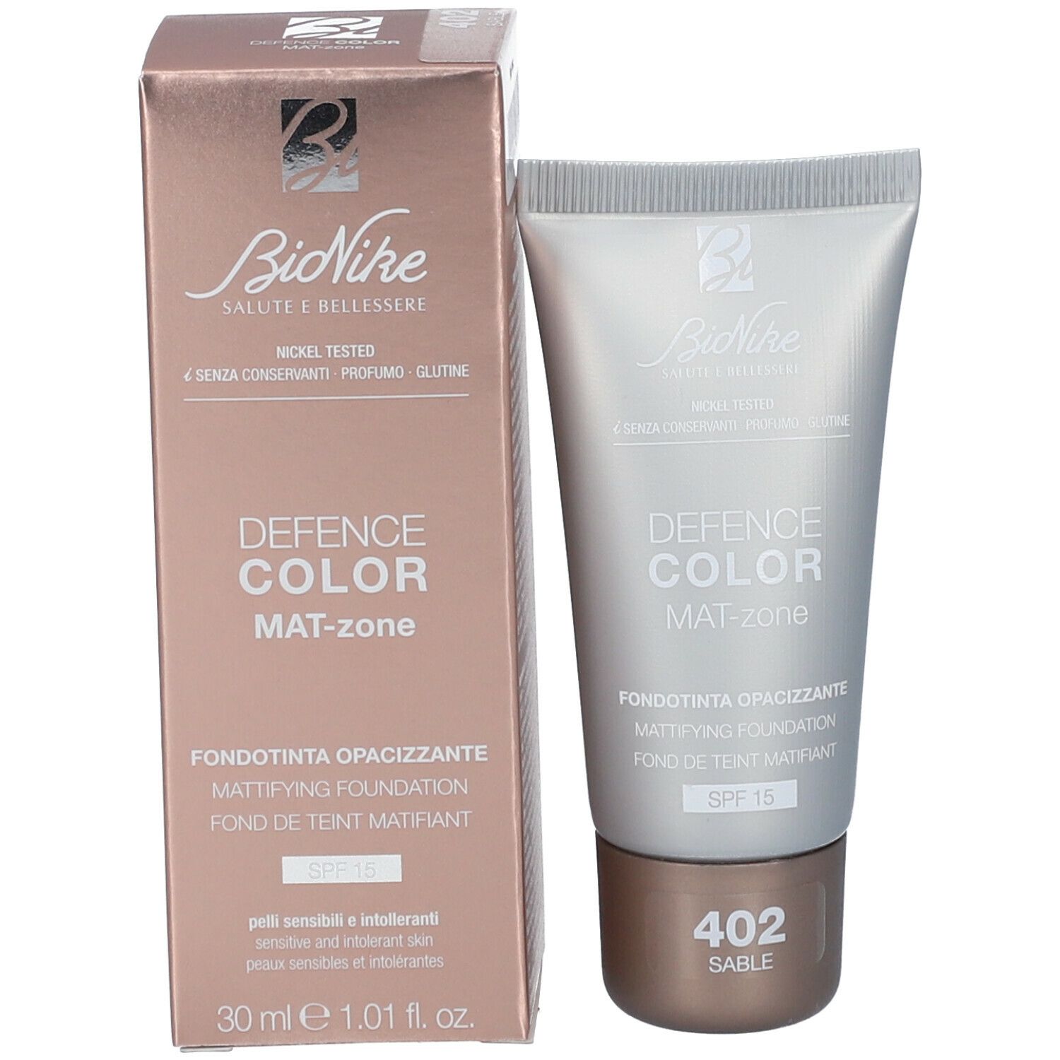 BioNike DEFENCE COLOR Mat-Zone Fond de teint matifiant 402 Sable