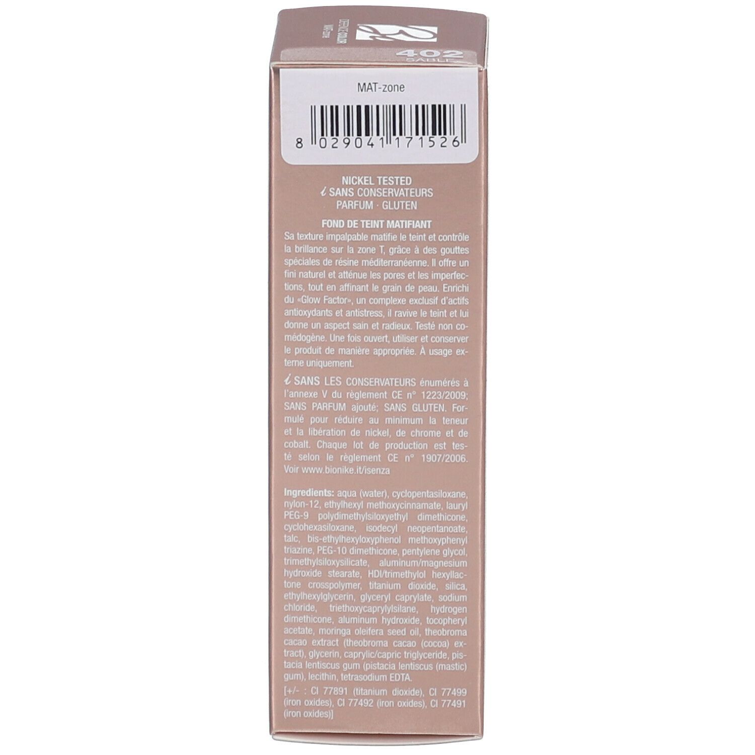 BioNike DEFENCE COLOR Mat-Zone Fond de teint matifiant 402 Sable