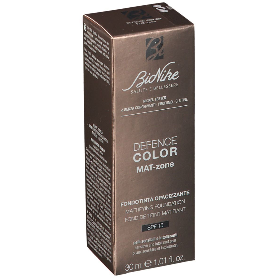 BioNike DEFENCE COLOR Mat-Zone Fond de teint matifiant 404 Miel
