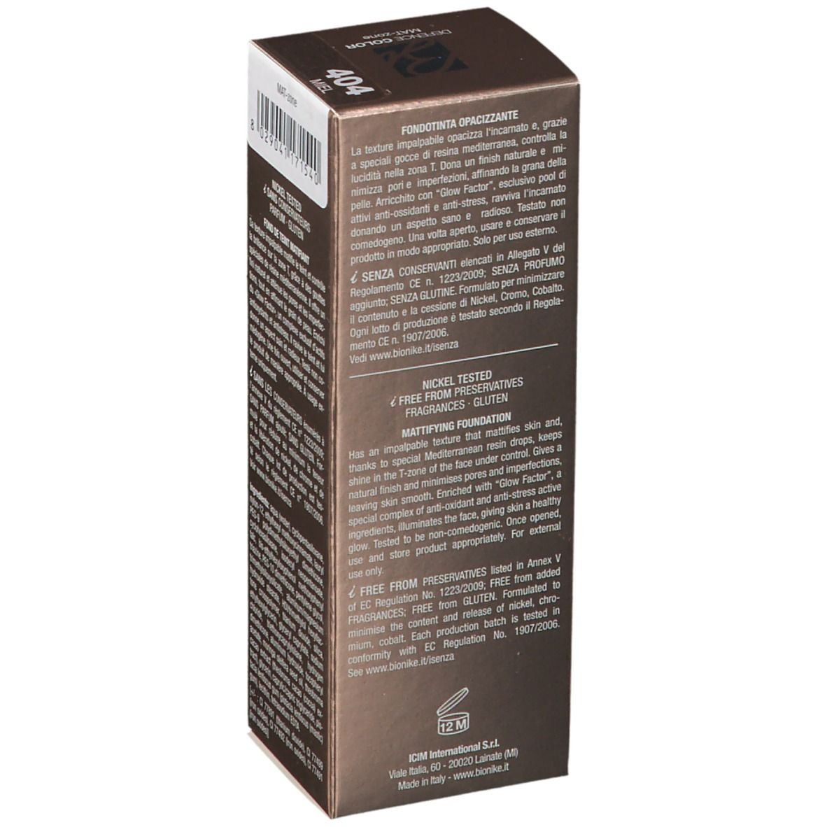 BioNike DEFENCE COLOR Mat-Zone Fond de teint matifiant 404 Miel