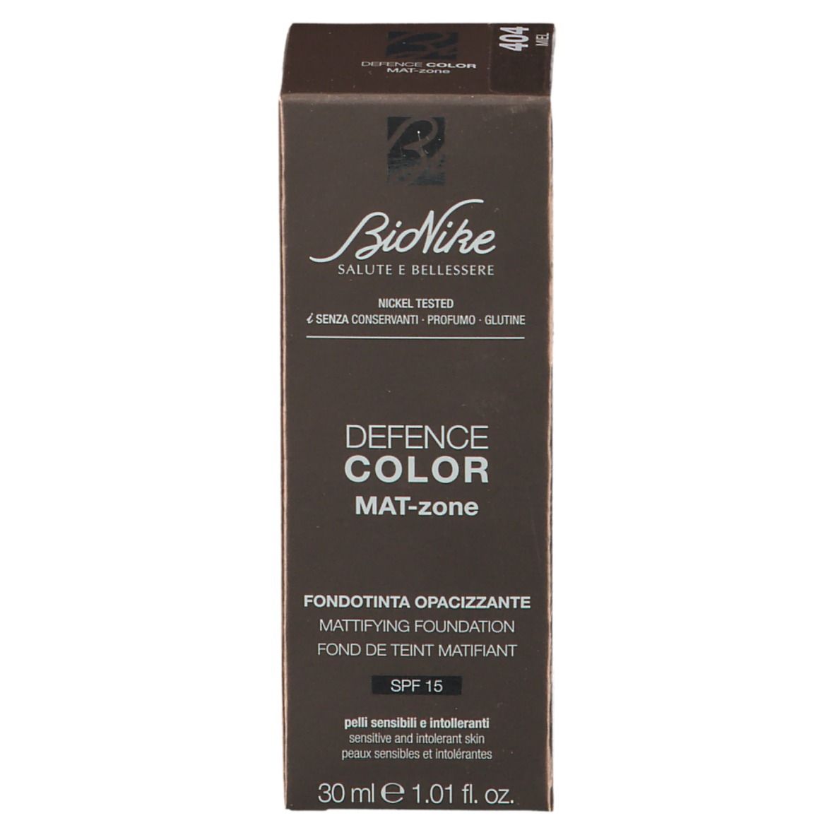 BioNike DEFENCE COLOR Mat-Zone Fond de teint matifiant 404 Miel
