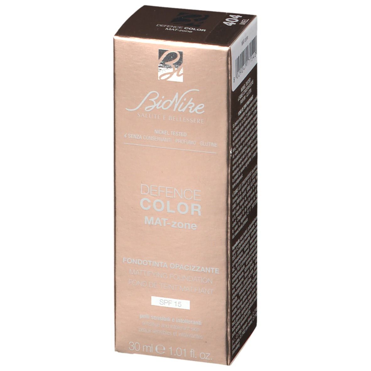 BioNike DEFENCE COLOR Mat-Zone Fond de teint matifiant 404 Miel