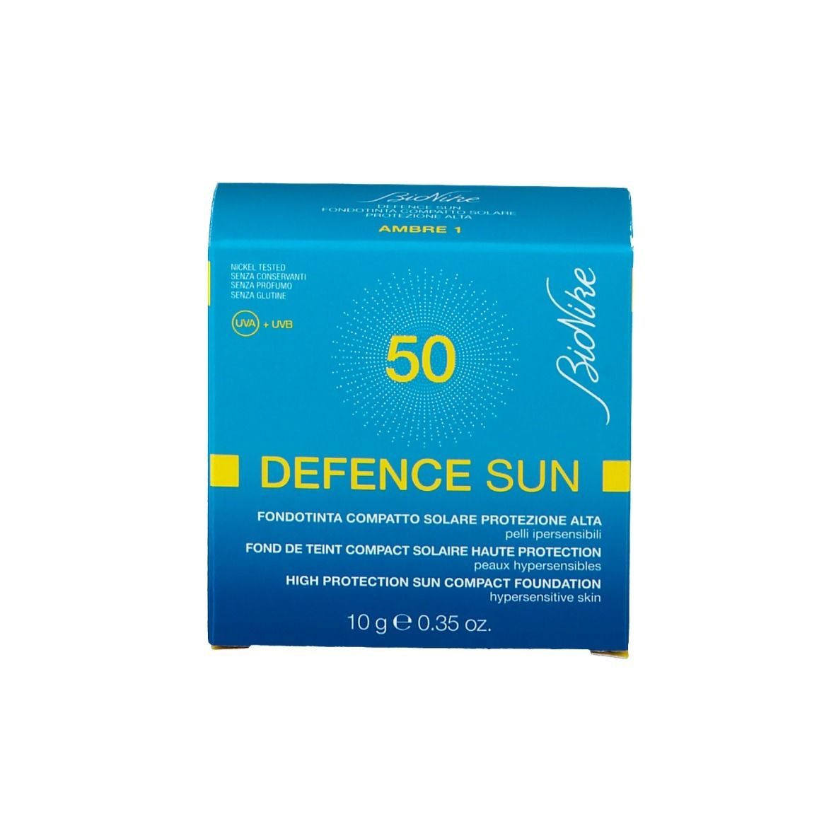 BioNike DEFENCE SUN Fond de teint solaire compact 50 n°1 ambre