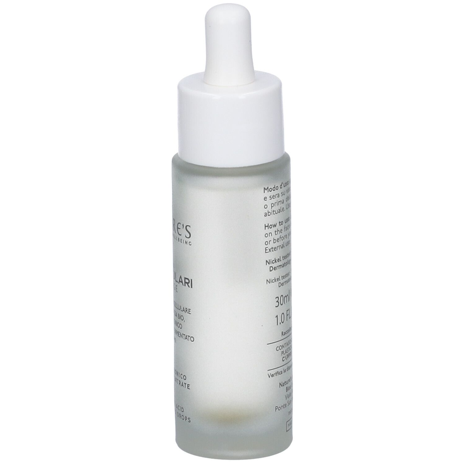 Flacon NATURE'S Anti-Âge avec pipette. Dos avec texte, 30ml, 1.0 fl oz.