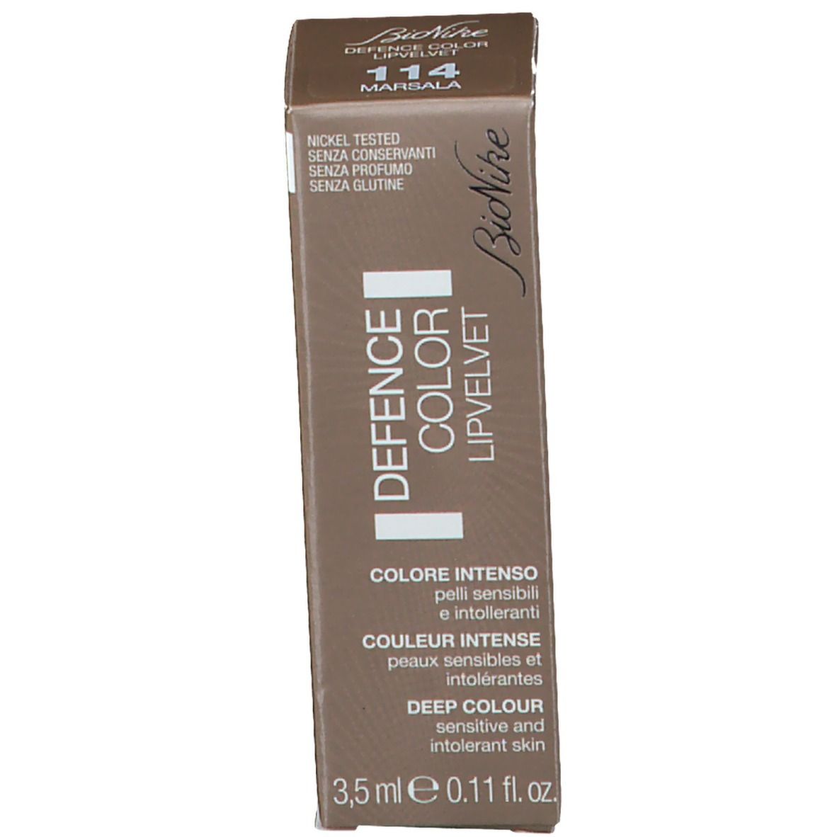 BioNike DEFENCE COLOR LIP VELVET Rouge à lèvres couleur intense 114 Marsala
