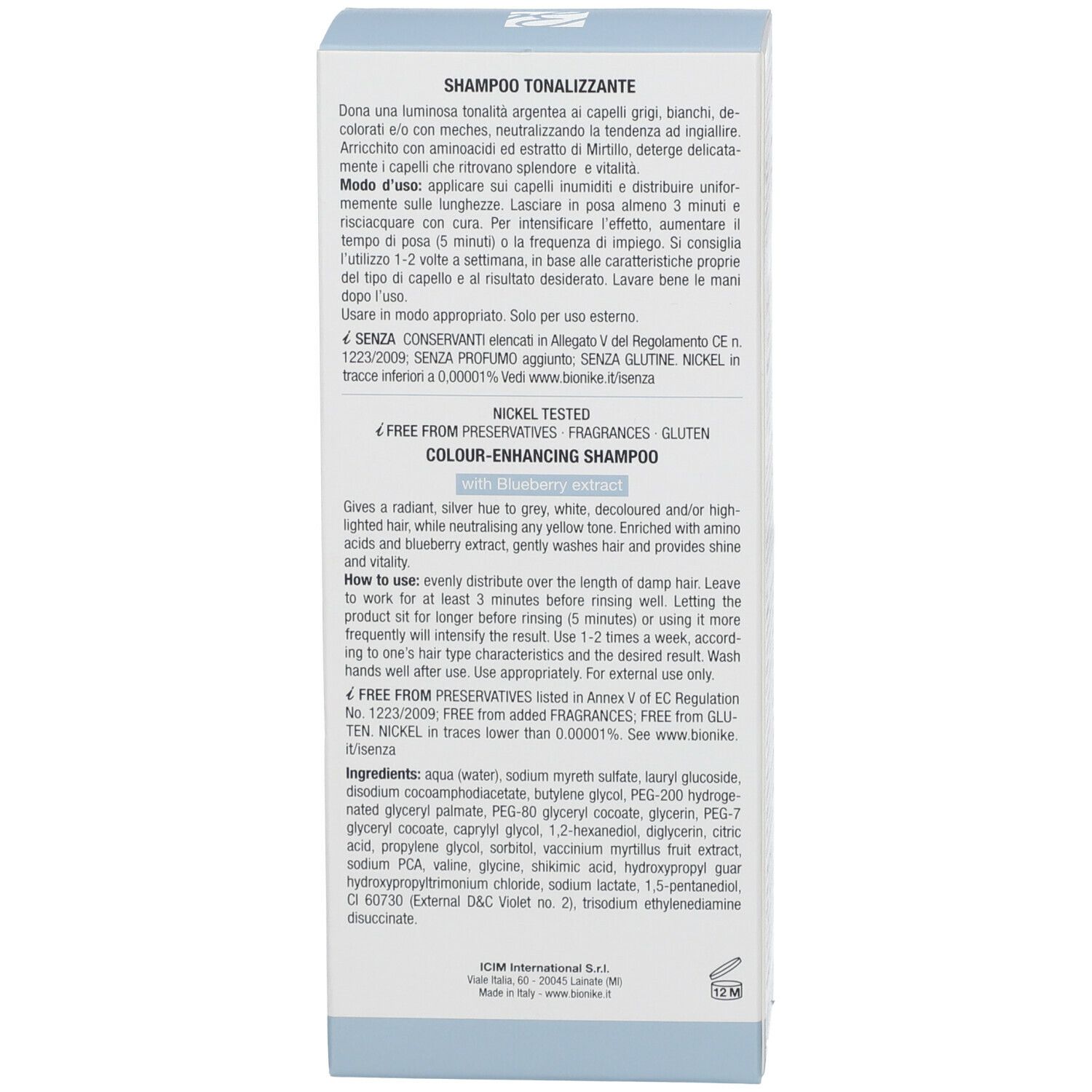 BioNike SHINE ON SILVER TOUCH Shampoing publicateur