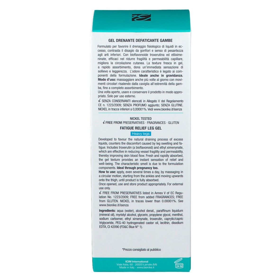 BioNike DEFENCE BODY Drain Gel drainant défatigant Jambes lourdes
