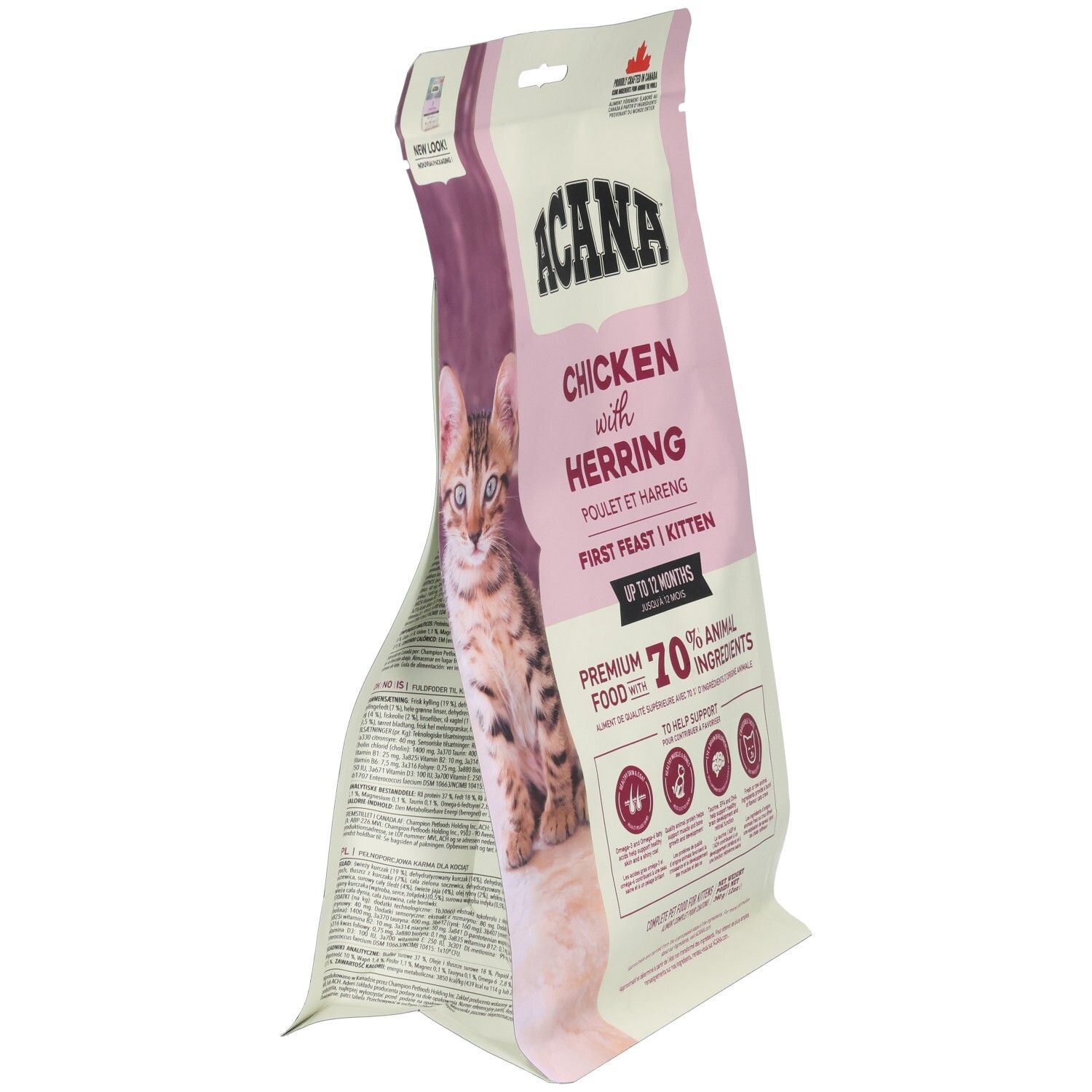ACANA nourriture pour chat: Poulet et Hareng, First Feast, pour chatons jusqu'à 12 mois.