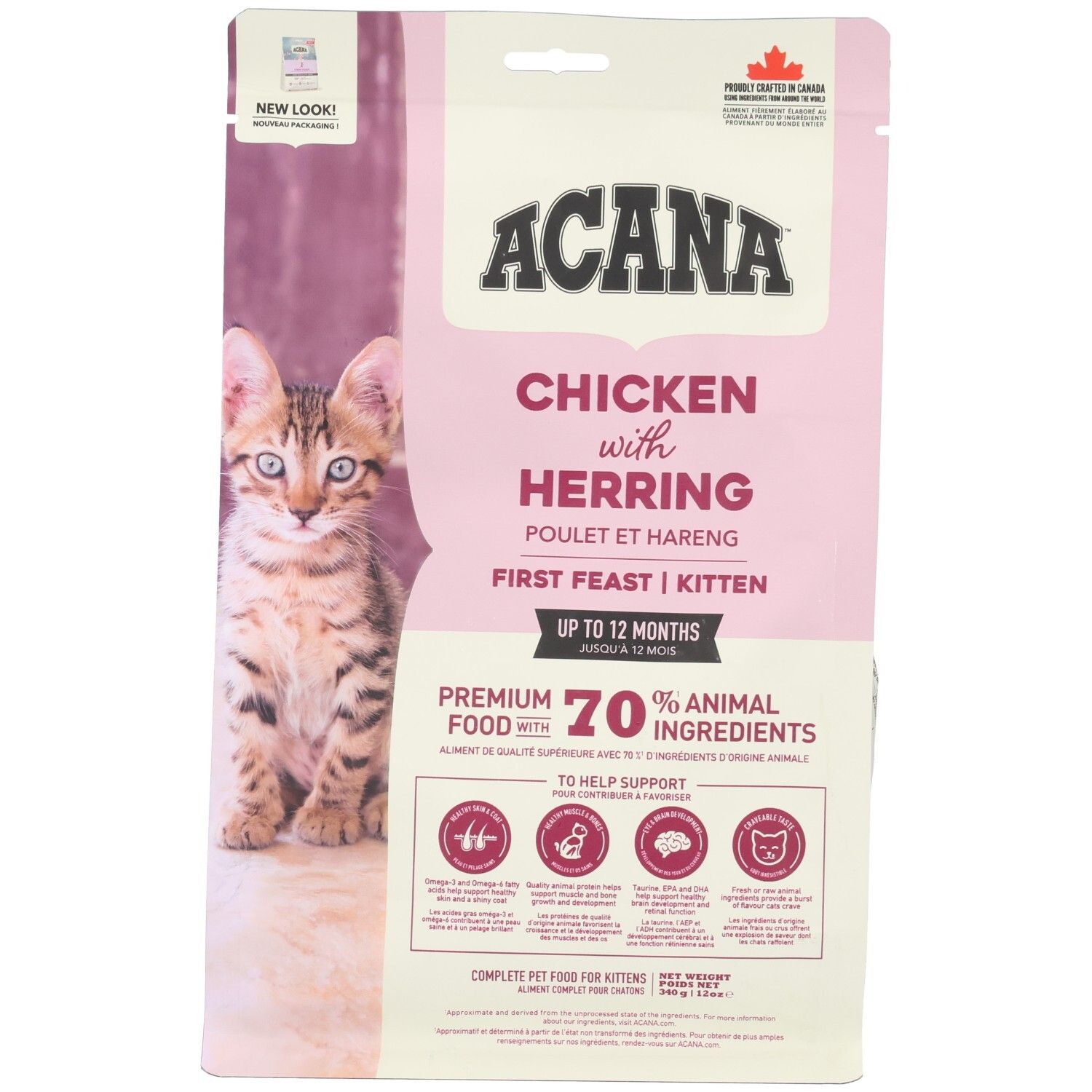 ACANA nourriture pour chat: Poulet et Hareng, First Feast, pour chatons jusqu'à 12 mois.