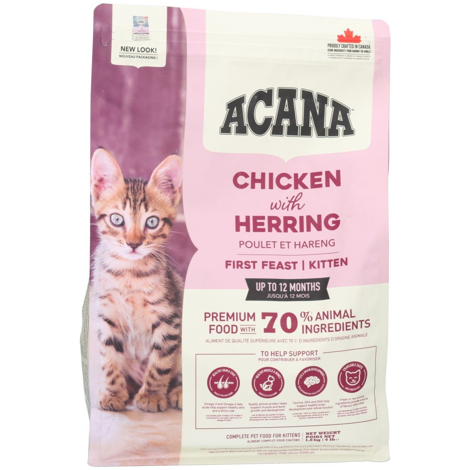 Nourriture pour chat ACANA, Poulet et Hareng, Première Fête, pour chatons jusqu'à 12 mois.