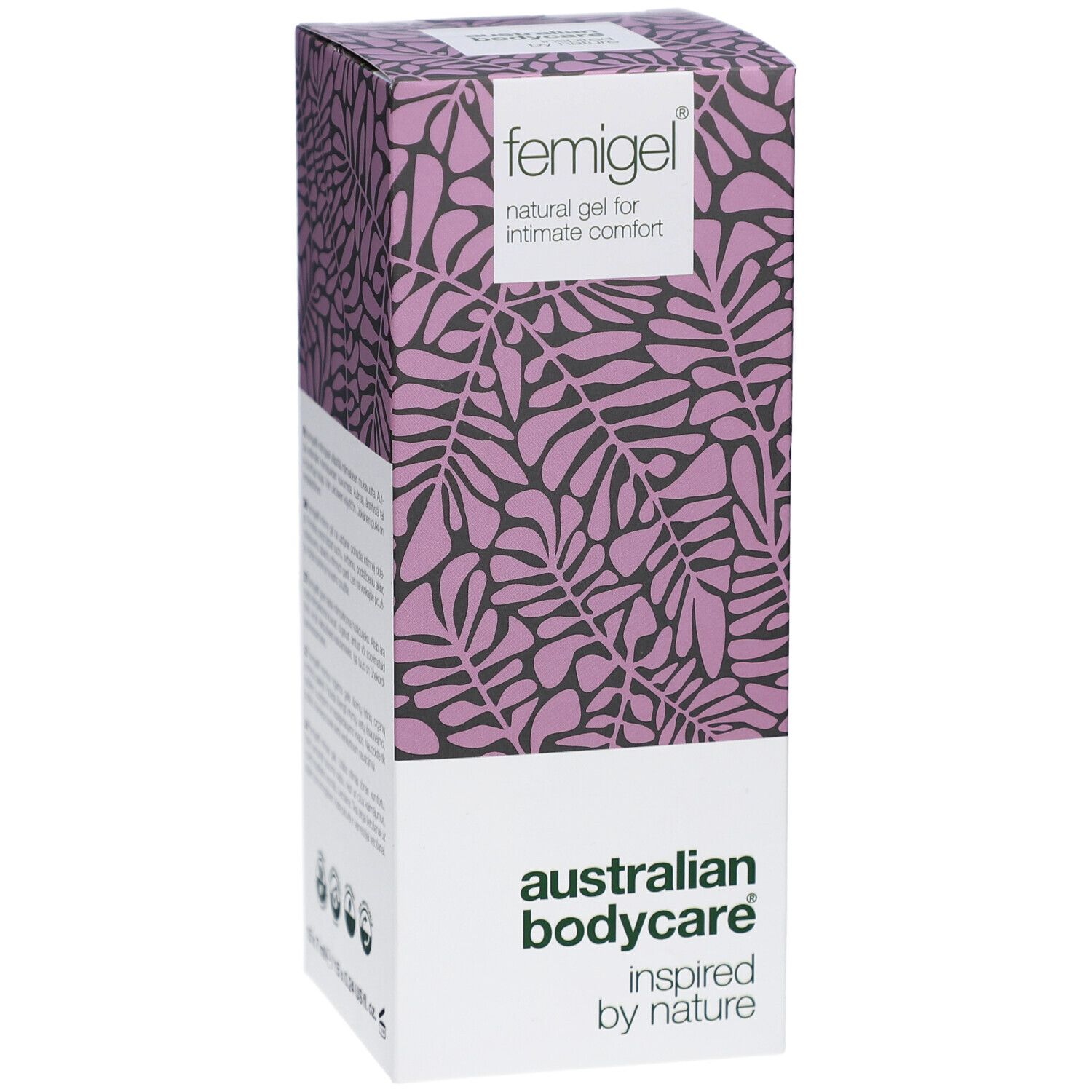 Boîte de Femigell, un gel naturel pour le confort intime par Australian Bodycare.