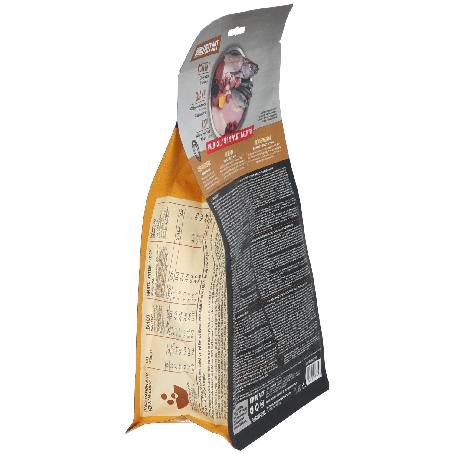 Orijen Original Cat nourriture sèche arrière : Volaille, poisson, abats. Nutrition biologiquement appropriée.