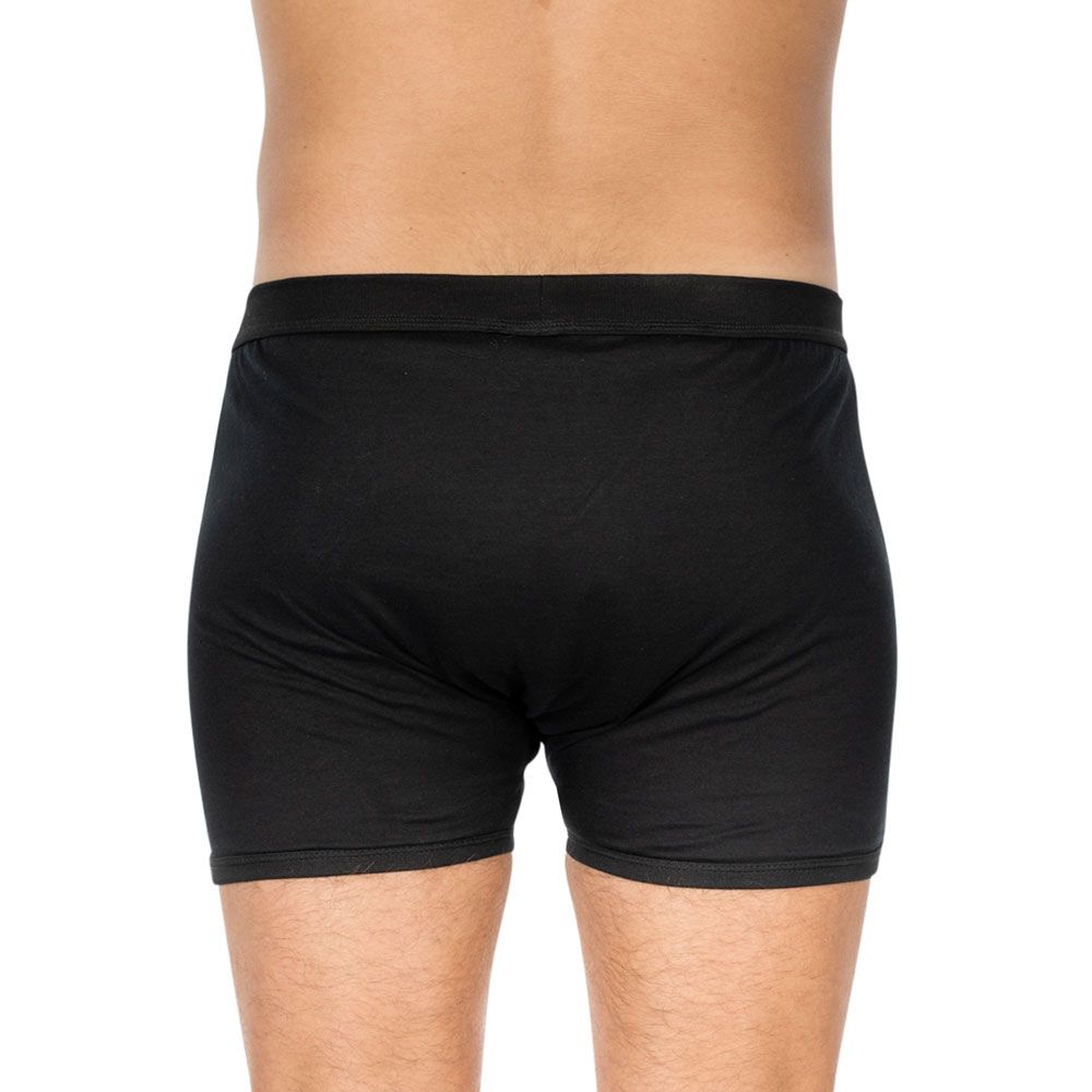 Short suprima Inkontinenz Bodyguard-light noir, vue arrière. Taille élastique, jambes courtes, insert absorbant intégré.