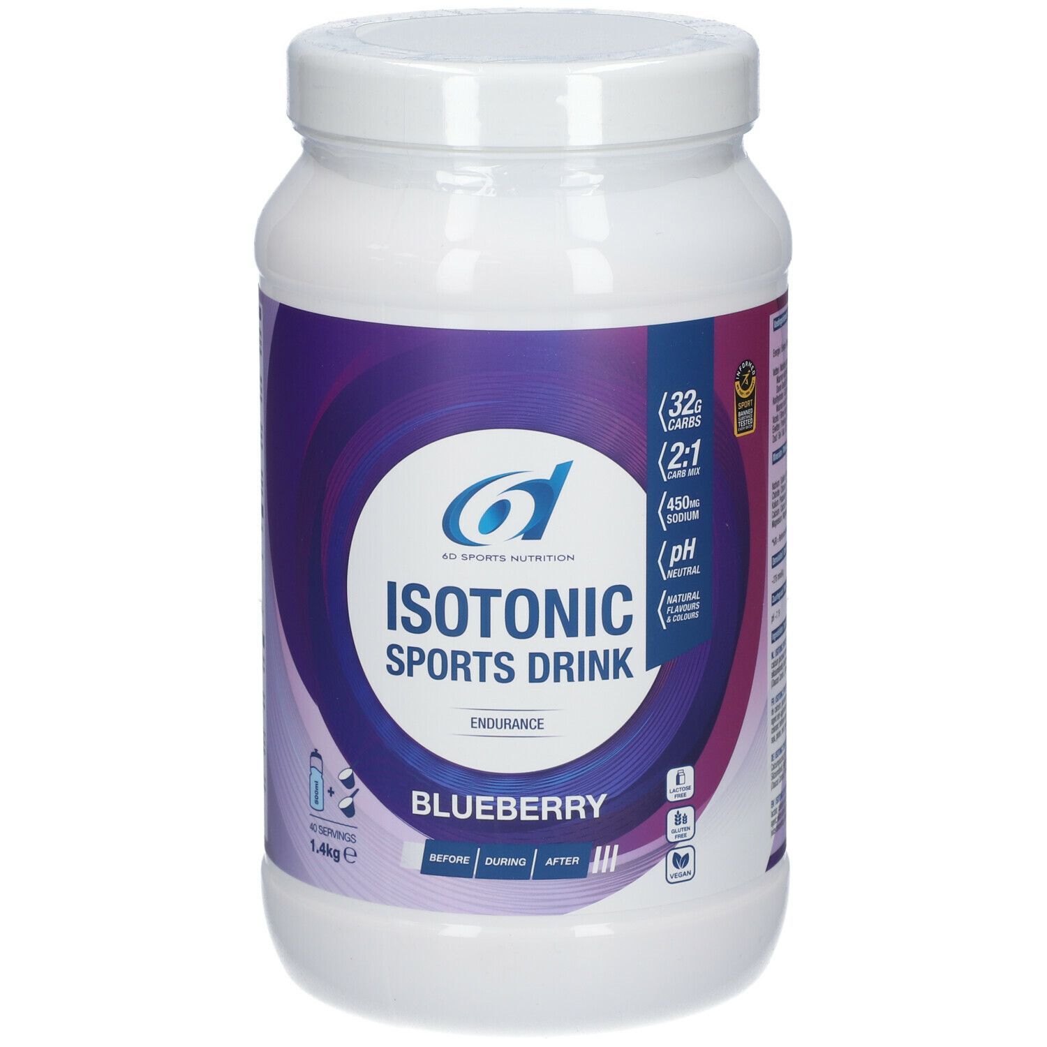 6D Sports Nutrition Isotonic Sports Drink Endurance Blueberry