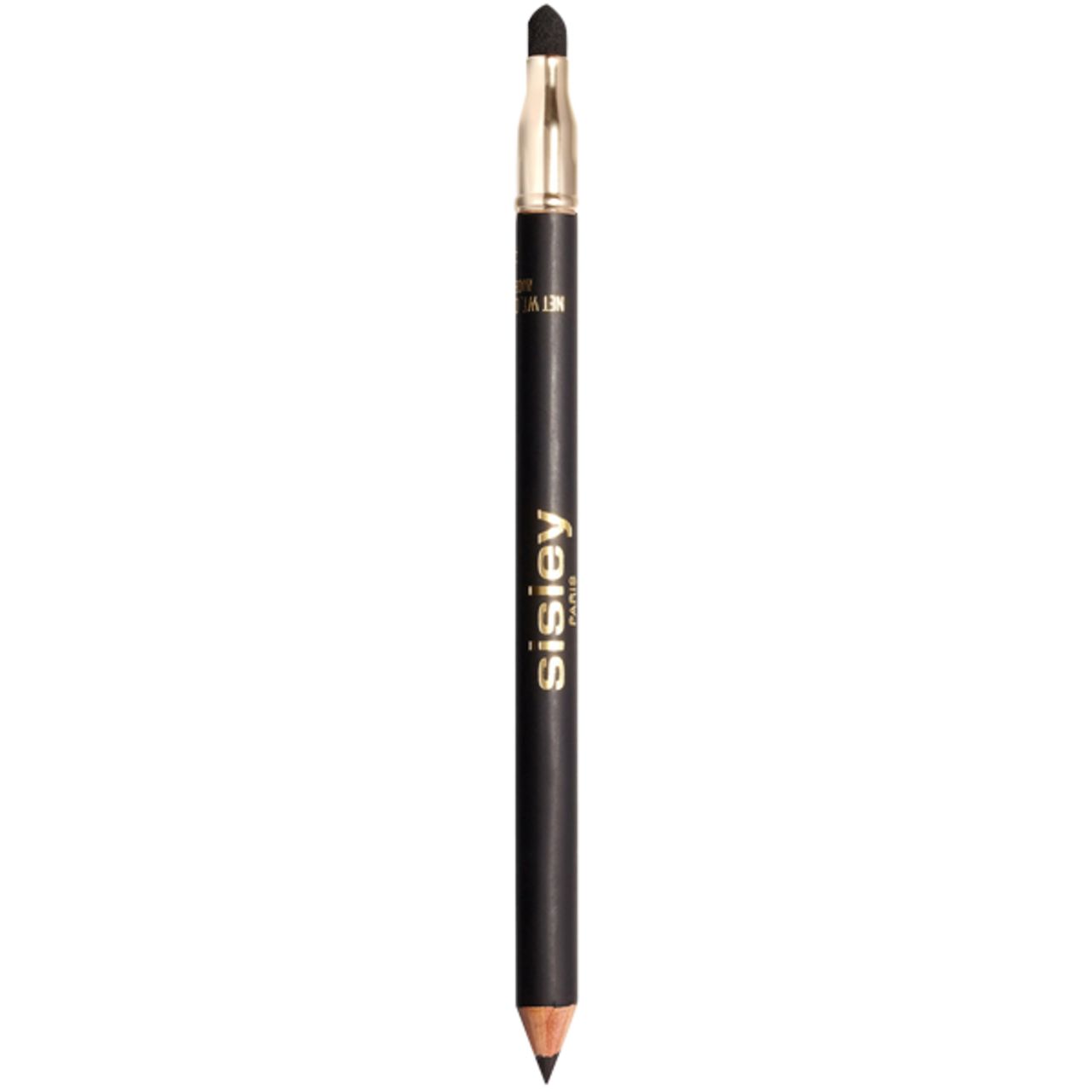 Crayon eyeliner noir Sisley Phyto-Khol Perfect avec applicateur. Corps doré.