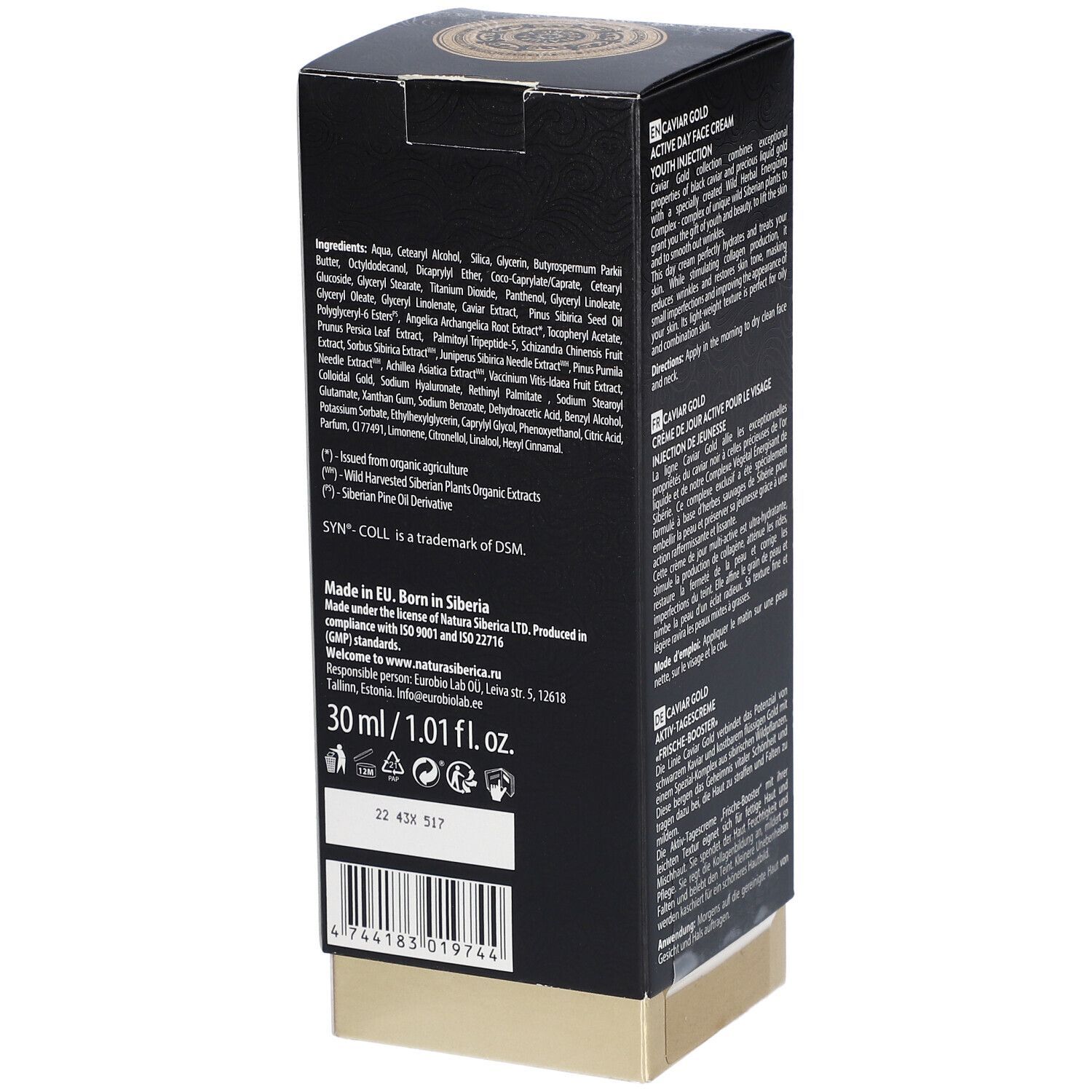 Natura Siberica Caviar Gold Crème de Jour Active Visage "Injection de Jeunesse"