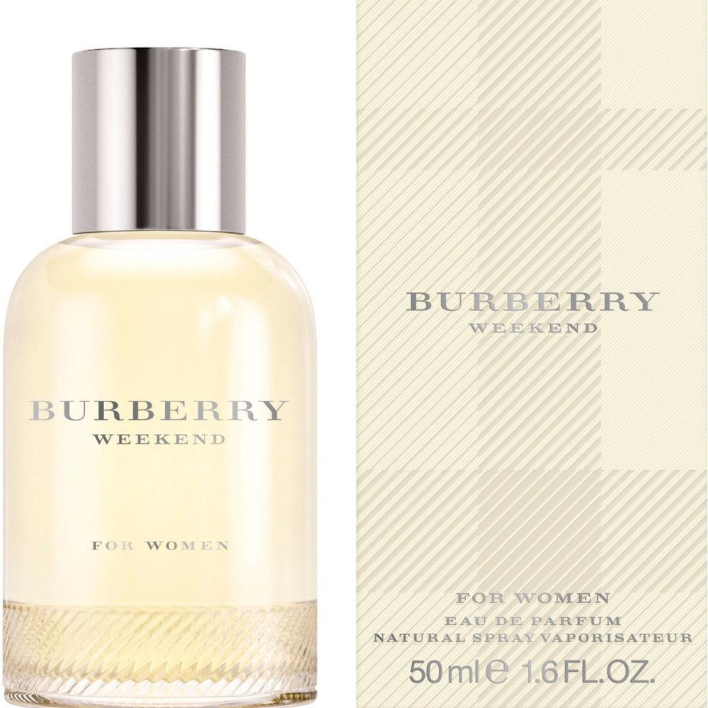 Flacon Burberry Weekend Eau de Parfum pour femme, 50ml, avec emballage.