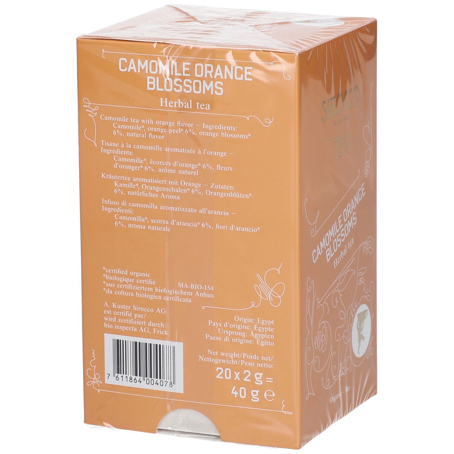 SIROCCO Sachets de thé Fleurs d'oranger camomille