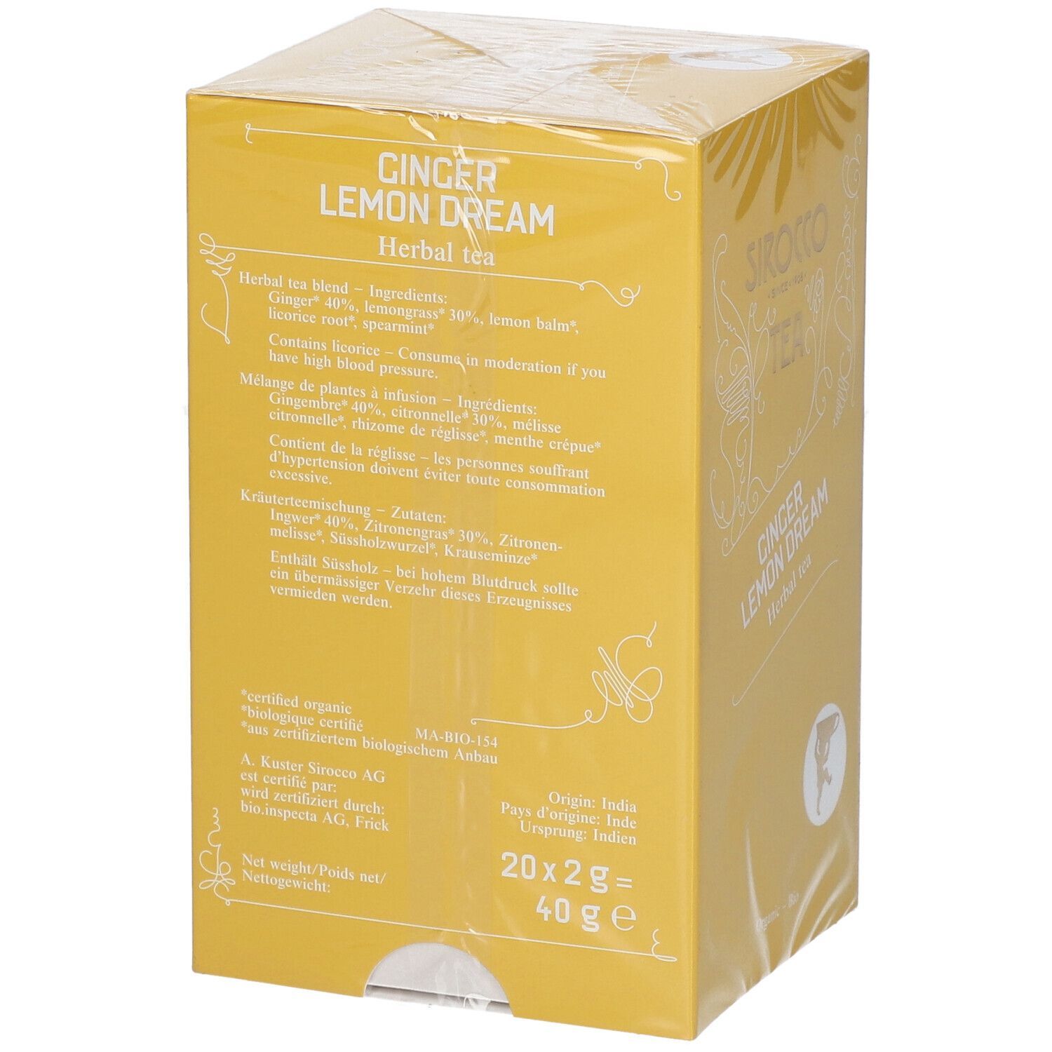 SIROCCO Sachets de thé Ginger Lemon Dream