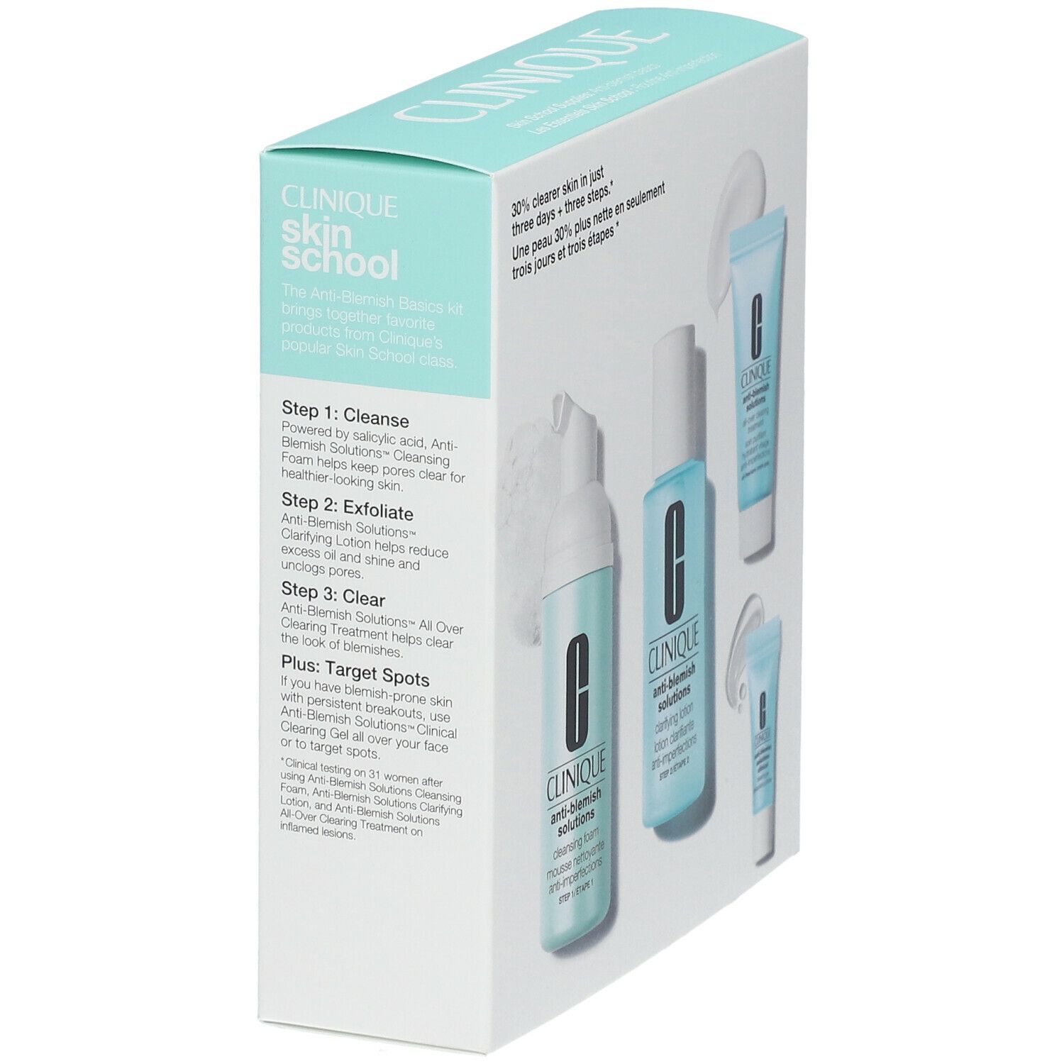 CLINIQUE skin school Anti-Blemish solution set