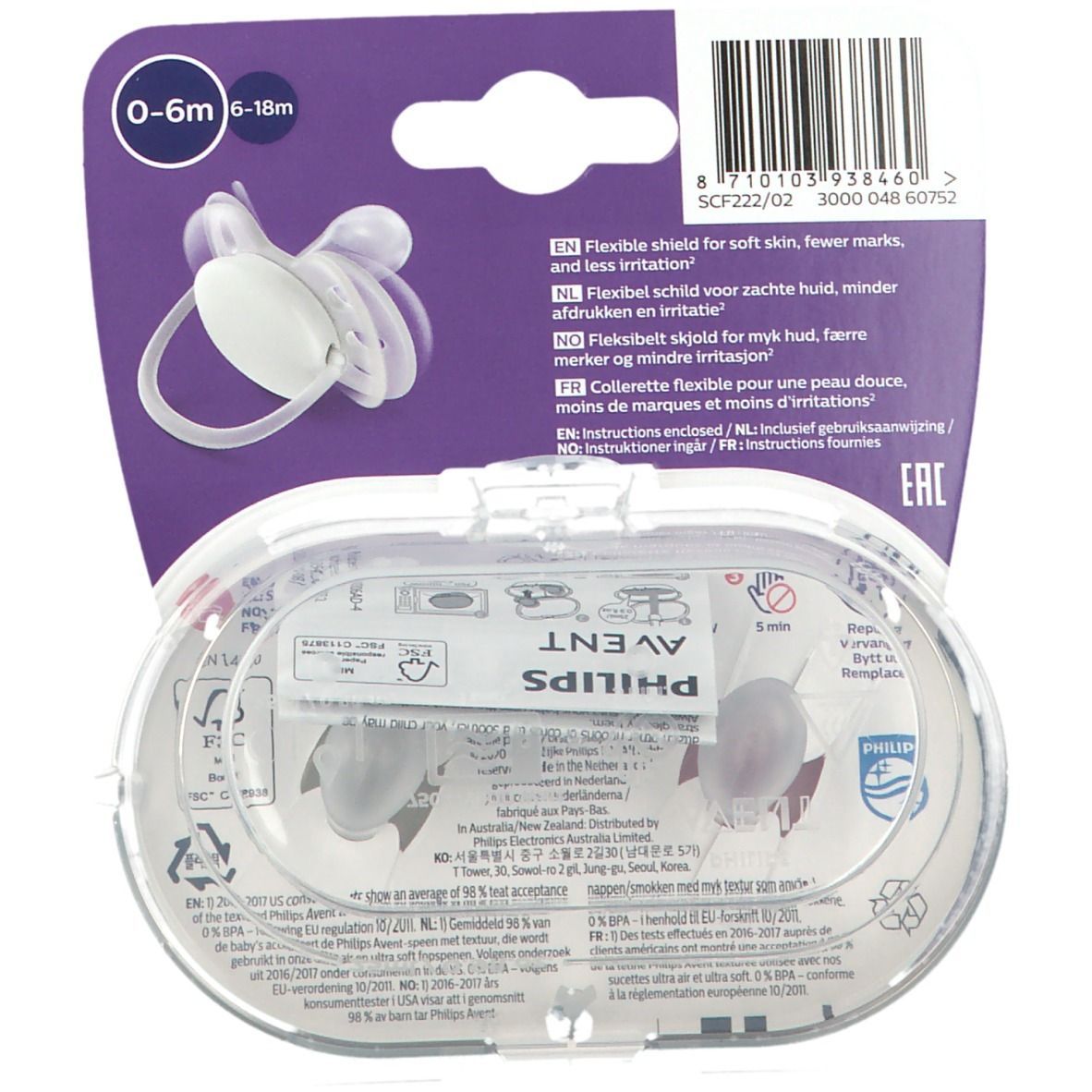 Philips AVENT Ultra Soft Tétines Girl 0-6 mois (Couleur non sélectionnable)