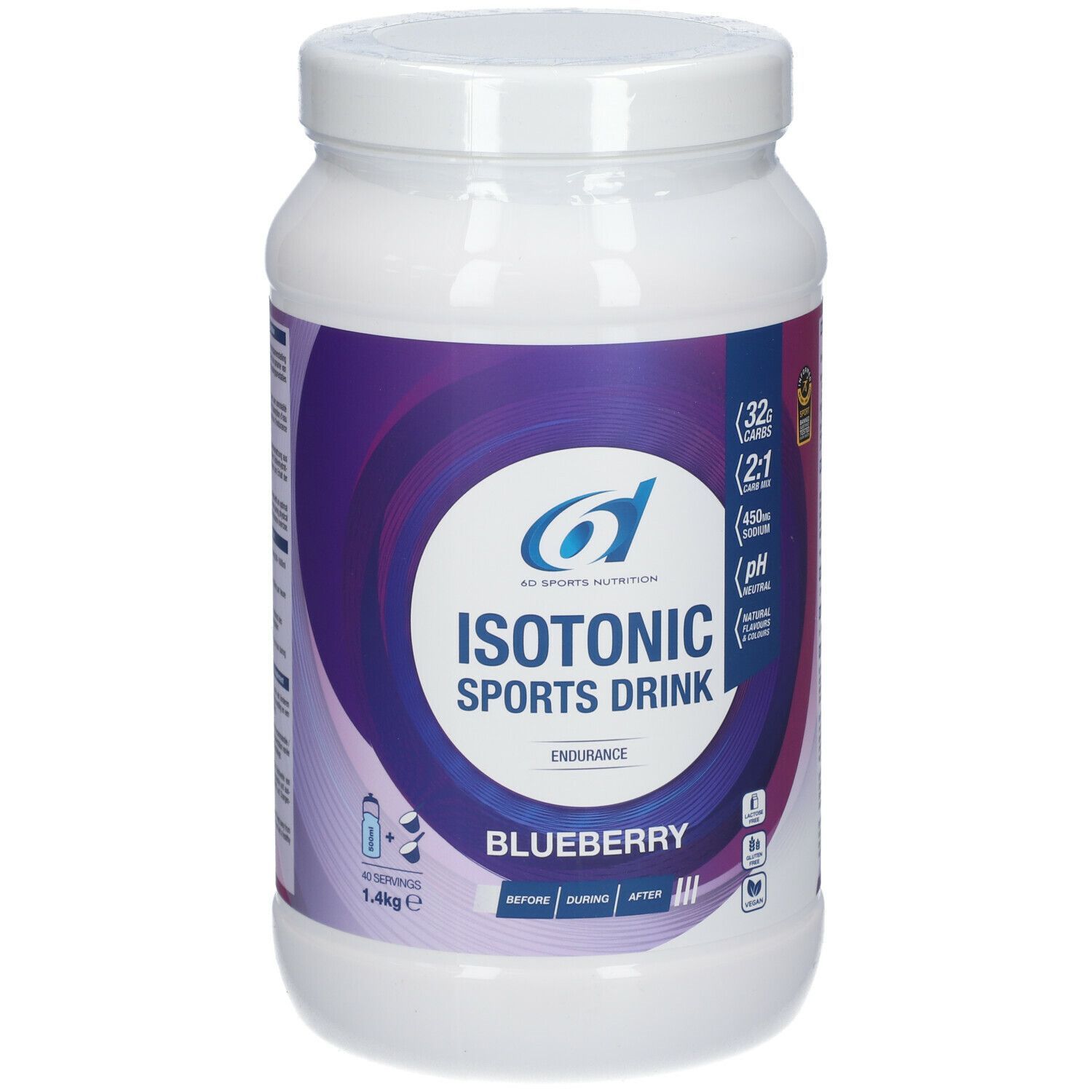 6D Sports Nutrition Isotonic Sports Drink Endurance Blueberry