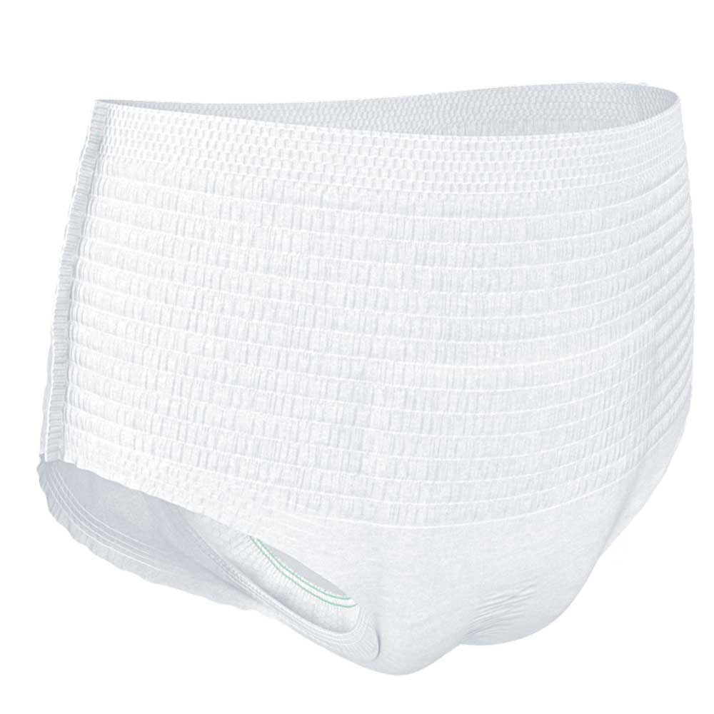 Culotte d'incontinence blanche. Taille et jambes élastiques. Logo FeeldDry sur le devant. Surface texturée pour une meilleure absorption.