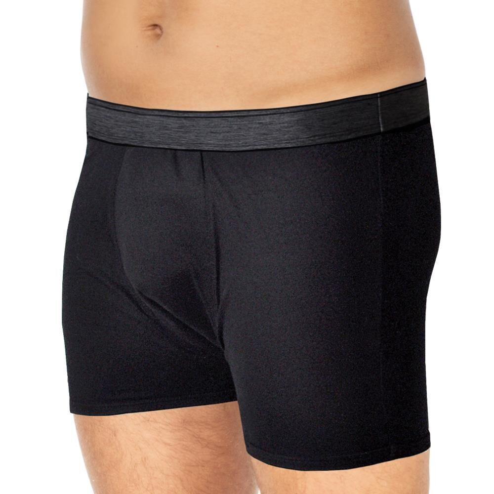 Short suprima Inkontinenz Bodyguard-light noir, vue latérale. Taille élastique, jambes courtes, insert absorbant intégré.
