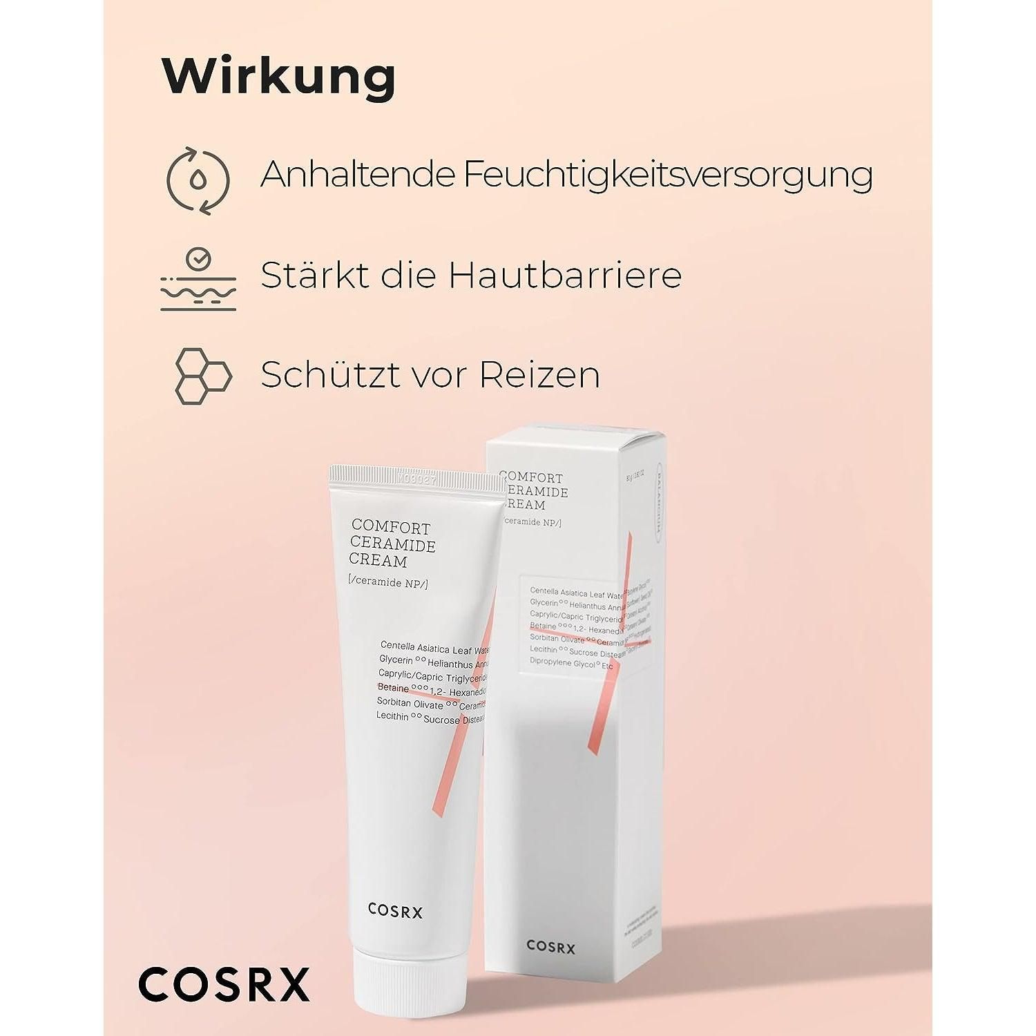 Tube et boîte en carton COSRX Balancium Comfort Ceramide Cream.