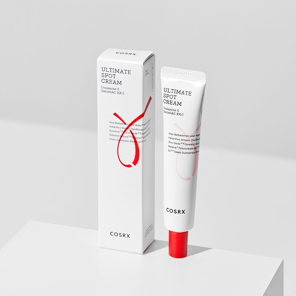 Tube et boîte de COSRX AC Collection Ultimate Spot Cream.