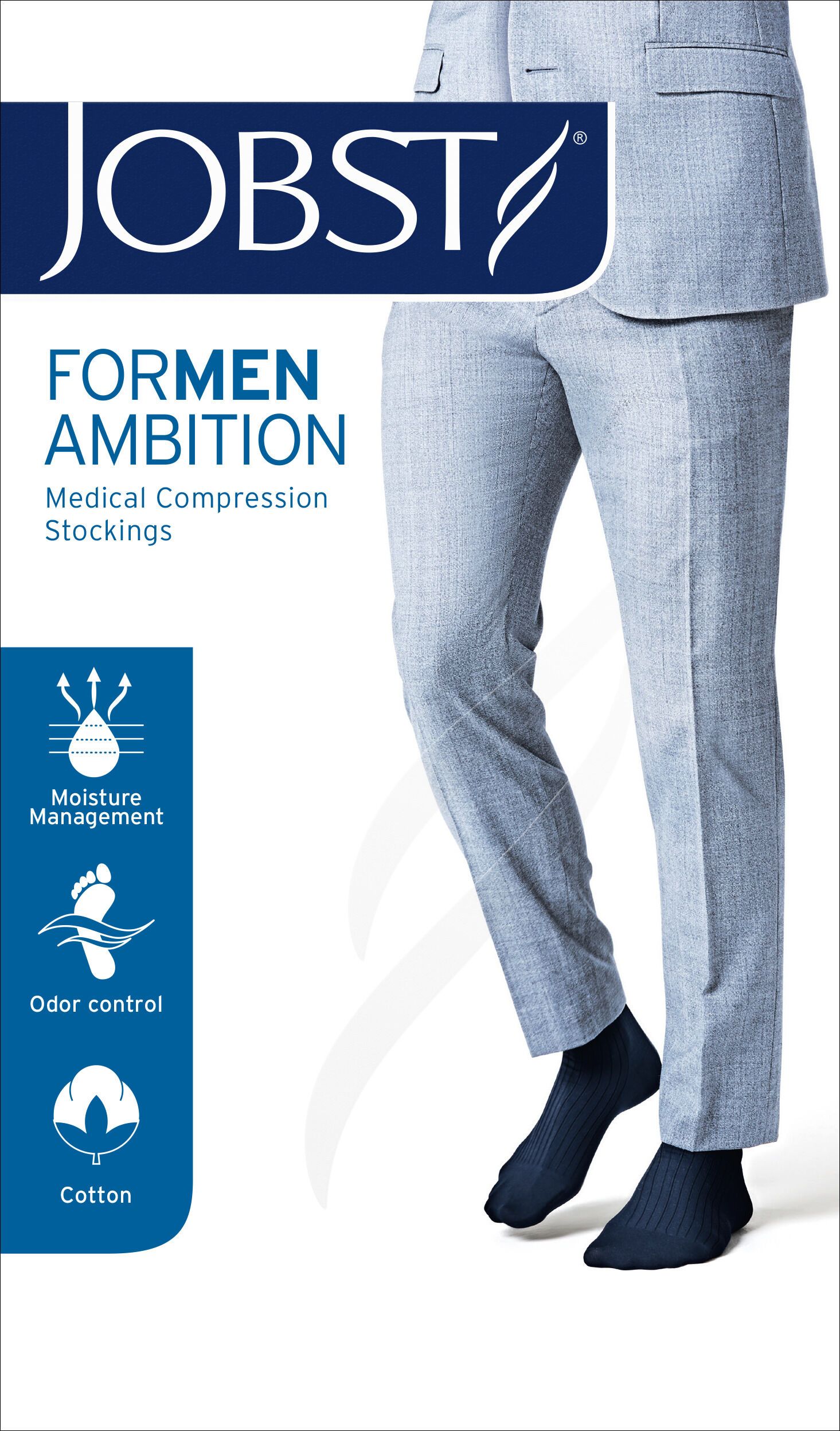 Jobst For Men Ambition Classe 2 AD Regular Noir 1 pièce