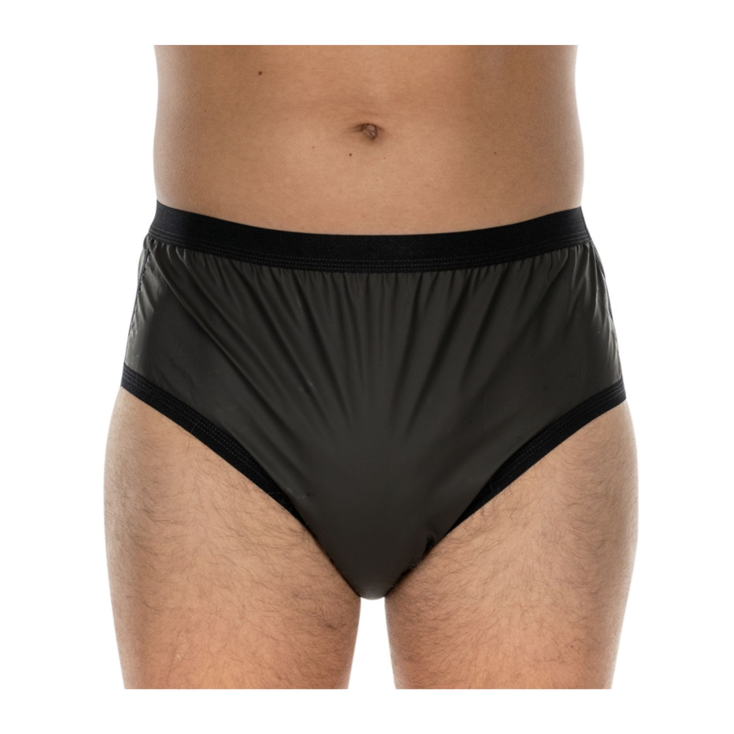Culotte grise foncée, bordures noires. Vue de face.