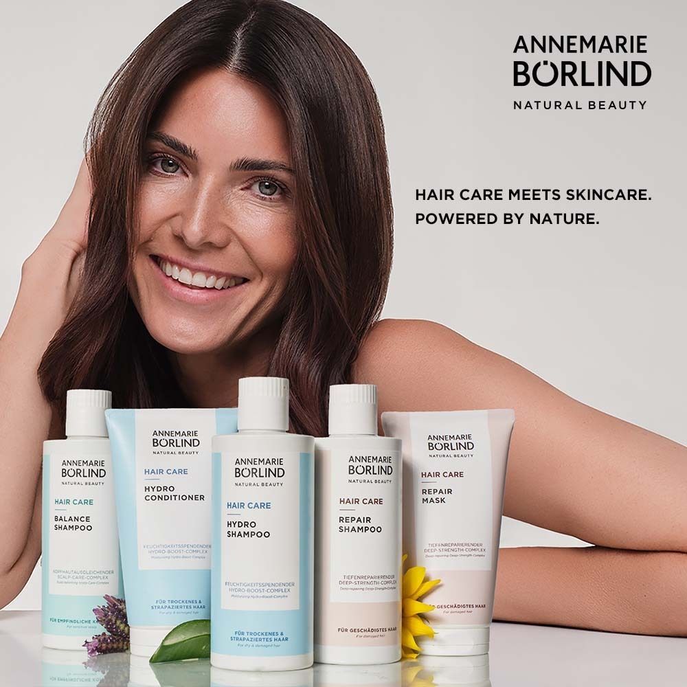 Produits de soins capillaires ANNEMARIE BÖRLIND : Shampooing, Après-shampooing, Shampooing Hydro, Shampooing Réparateur, Masque.